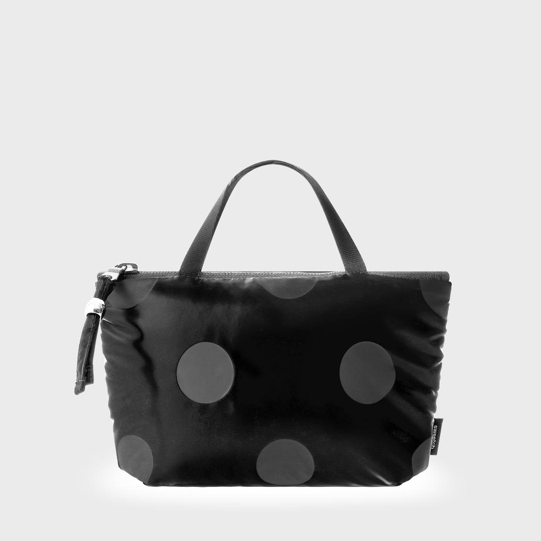 HANDLE POUCH 002 Glossy Black Polka Dot