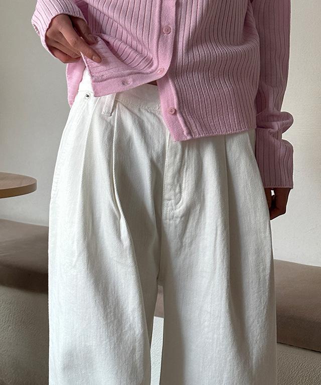 서챈스 핀턱 와이드 코튼 팬츠(S,M,L) - 2 color