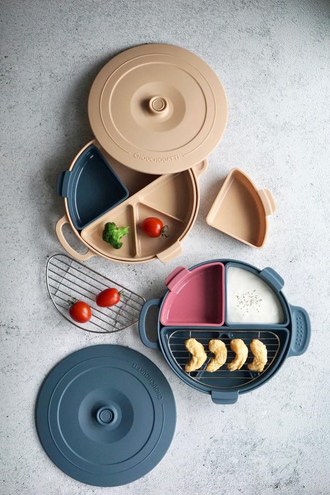 슈슈아띠 자기주도 멀티플레이트 유아식판  풀세트 실리콘 토핑  식기 어린이식판