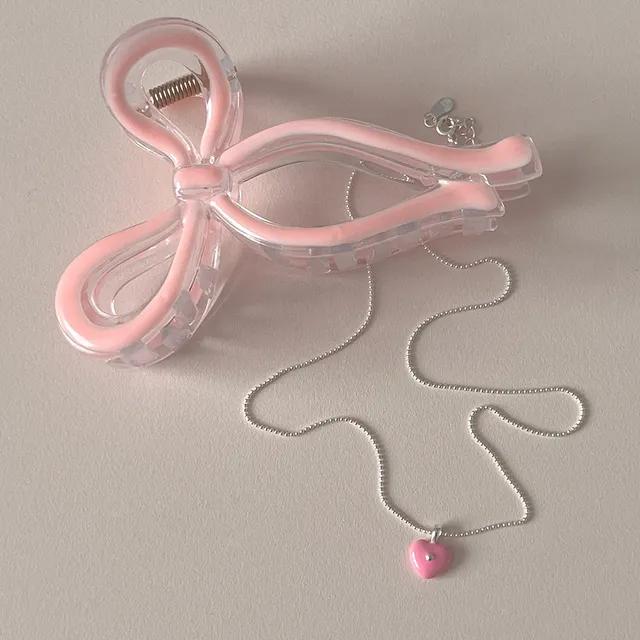무드 리본 아크릴 빅사이즈 헤어핀 집게핀 (4 color)