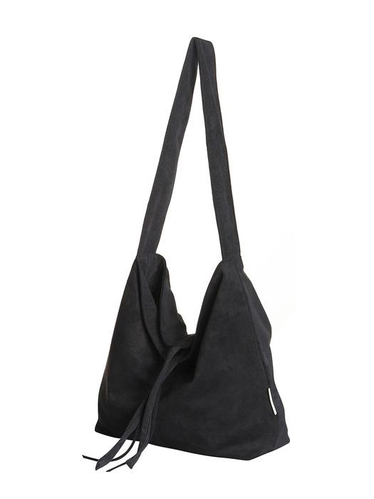 무지 이지 코듀로이 양면 숄더백 - 블랙 스웨이드