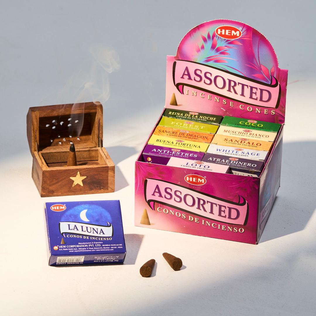 헴 어소티드 12 인센스콘 + 미니 콘박스 홀더 세트_쇼핑백증정_집들이&독립선물추천