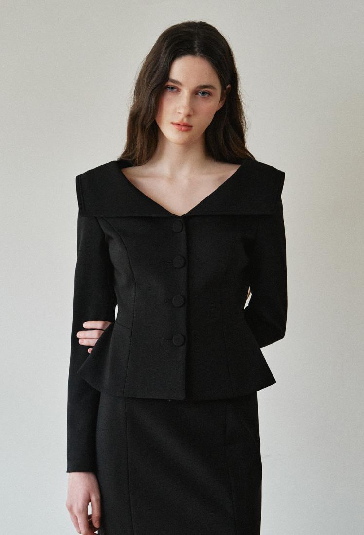 Erin Sailor Collar Jacket (Black)