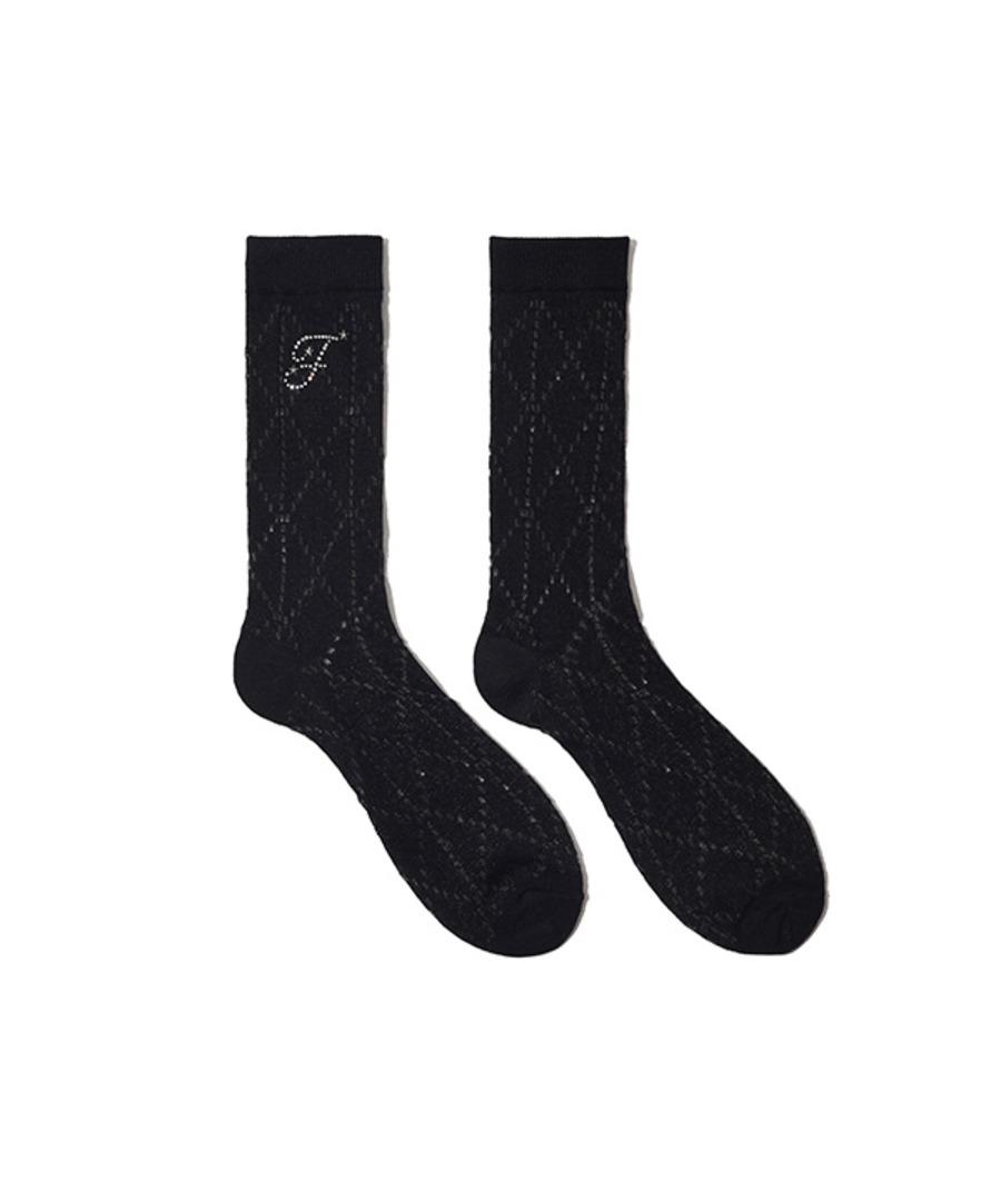 Hotfix Argyle Socks (black)