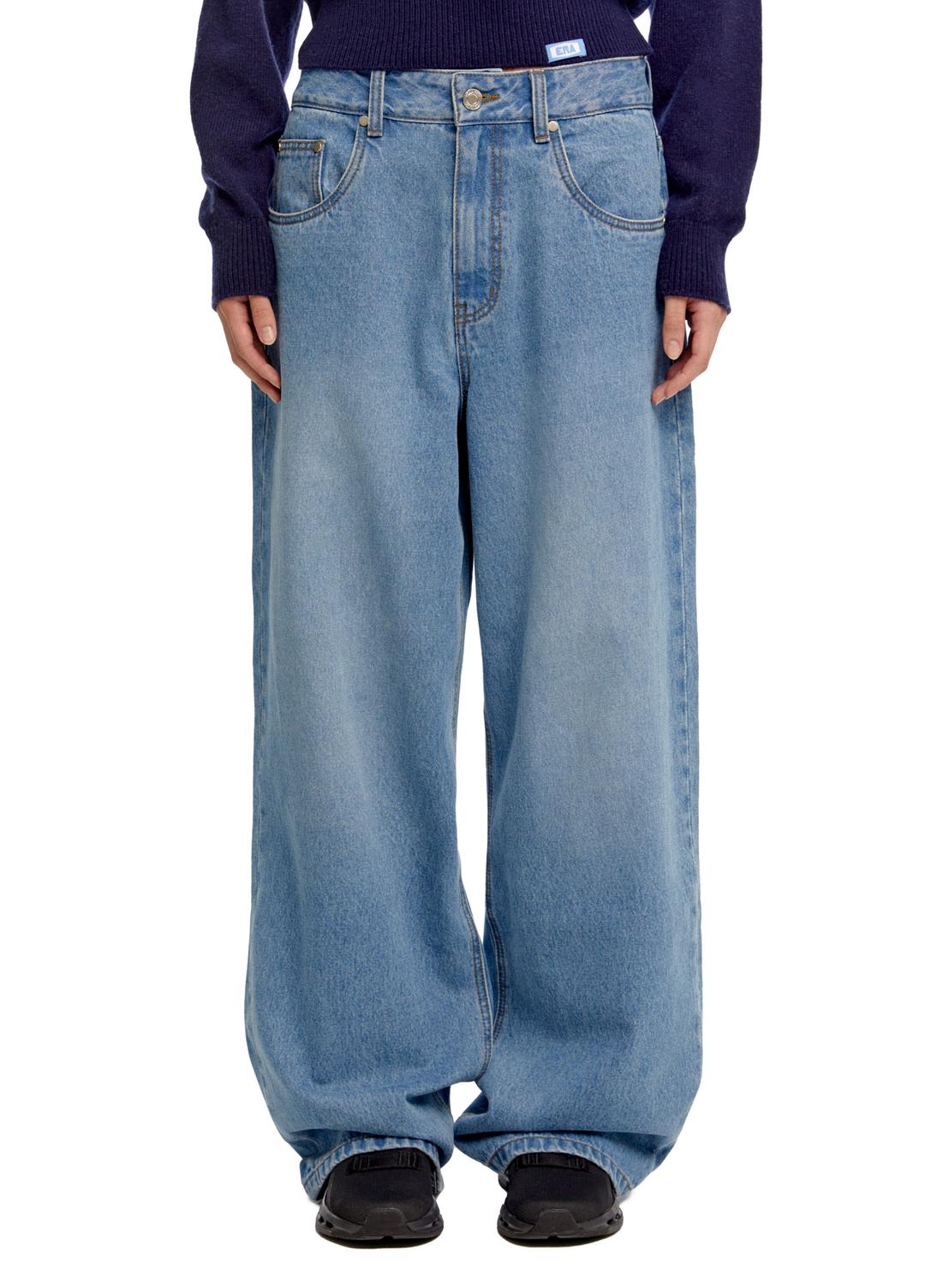 WOMEN ERA WIDE FIT DENIM PANTS - LIGHT BLUE