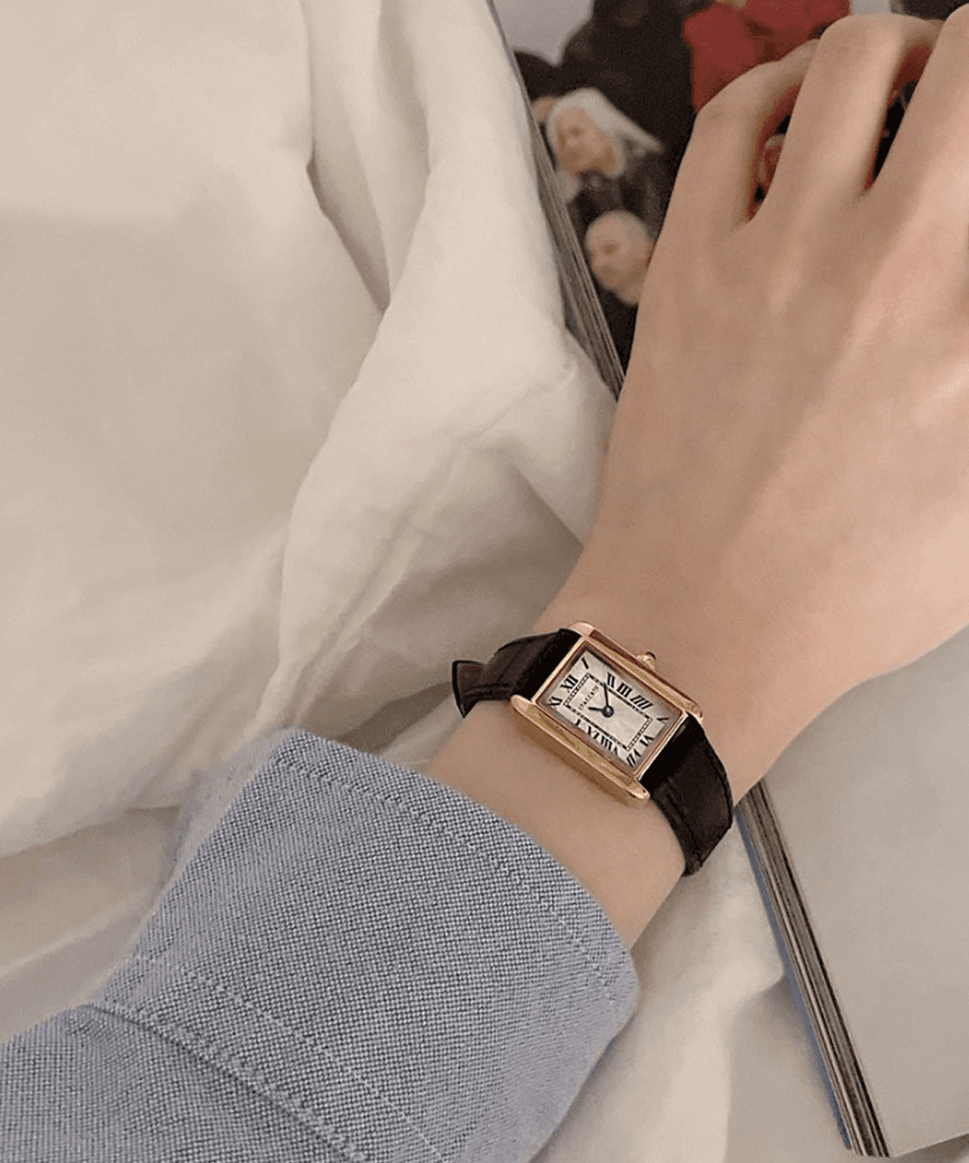 우셀 Ean 리얼소가죽 스퀘어 손목시계 (3colors)