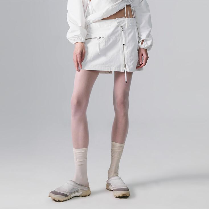 ASYMMETRIC COTTON SKIRT WHITE