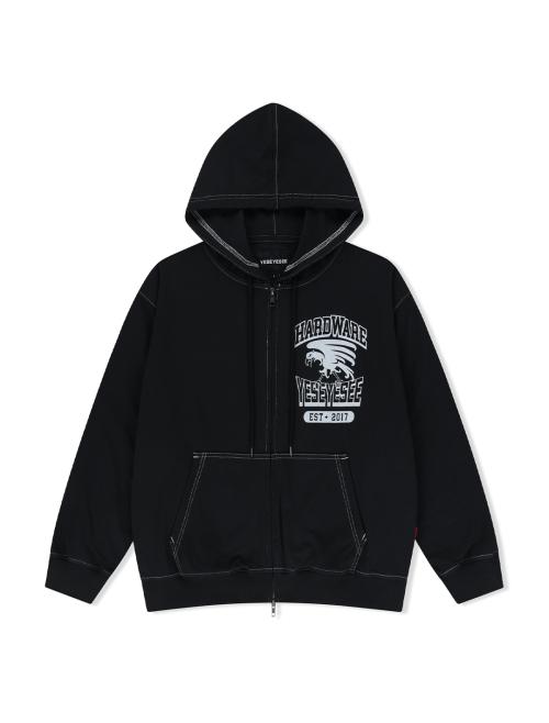 Y.E.S Single Stitch Hoodie Black