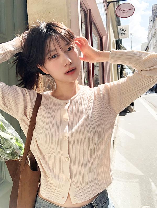 슬로우앤드 [팝업감사세일🏆] #SLOWMADE. 어텀즈 여리핏 골지가디건 - 4 color