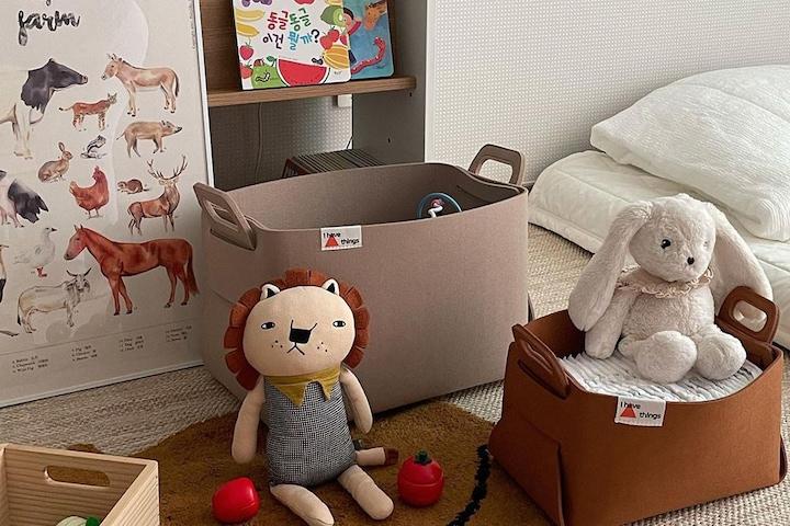 단면까지 부드러운 고급 펠트 수납 바구니