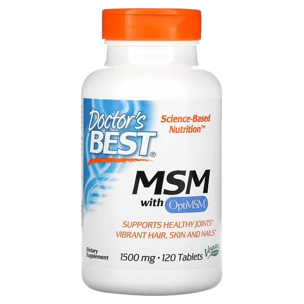 Doctor's Best, OptiMSM 함유 MSM, 1,500mg, 120정