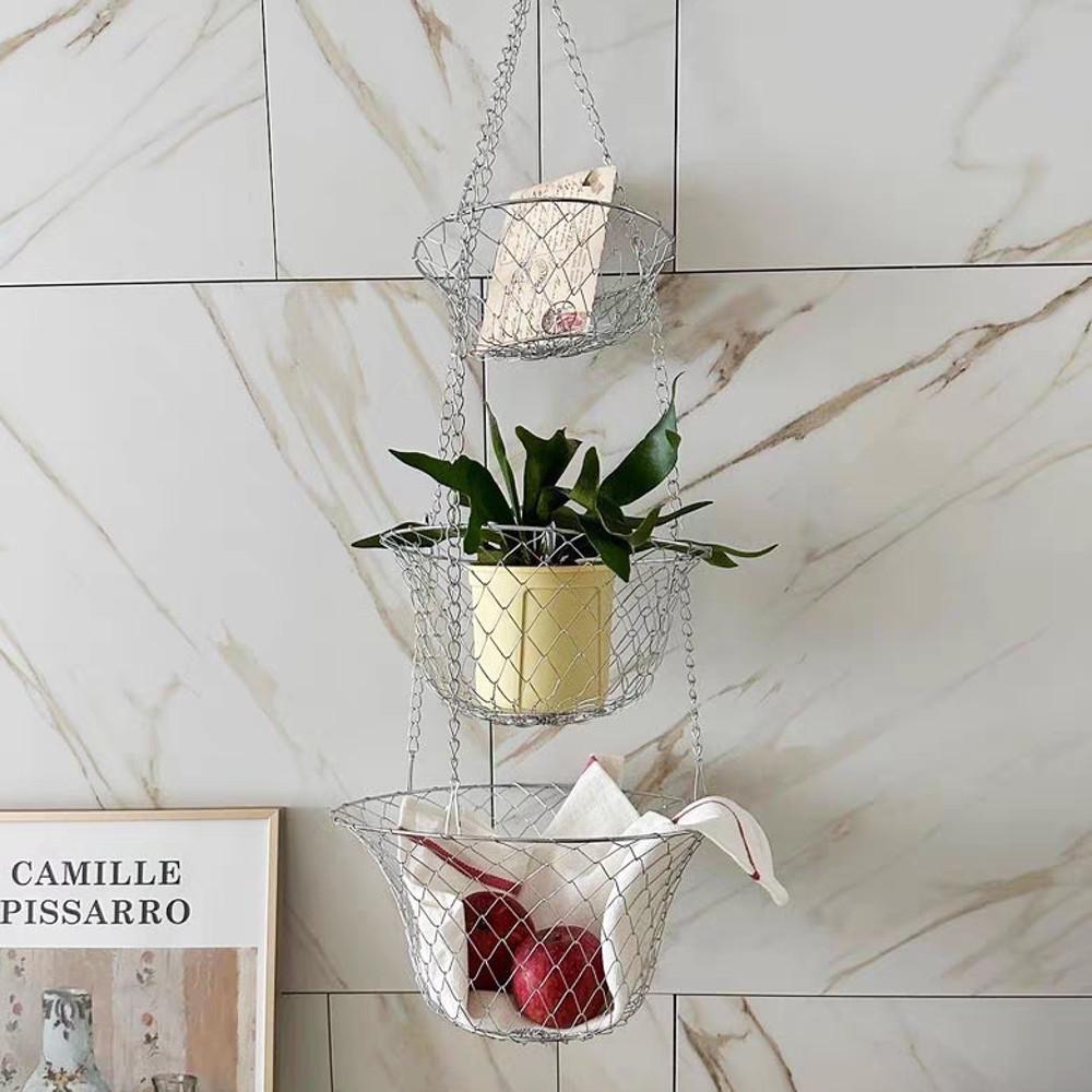 3단 행잉 바구니 과일 간식 소품 정리 바스켓