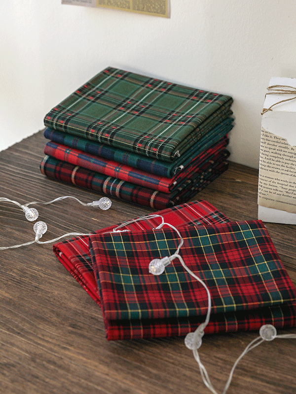 옥스포드 면 원단 천 체크 해피크리 트리체크 6종 167063