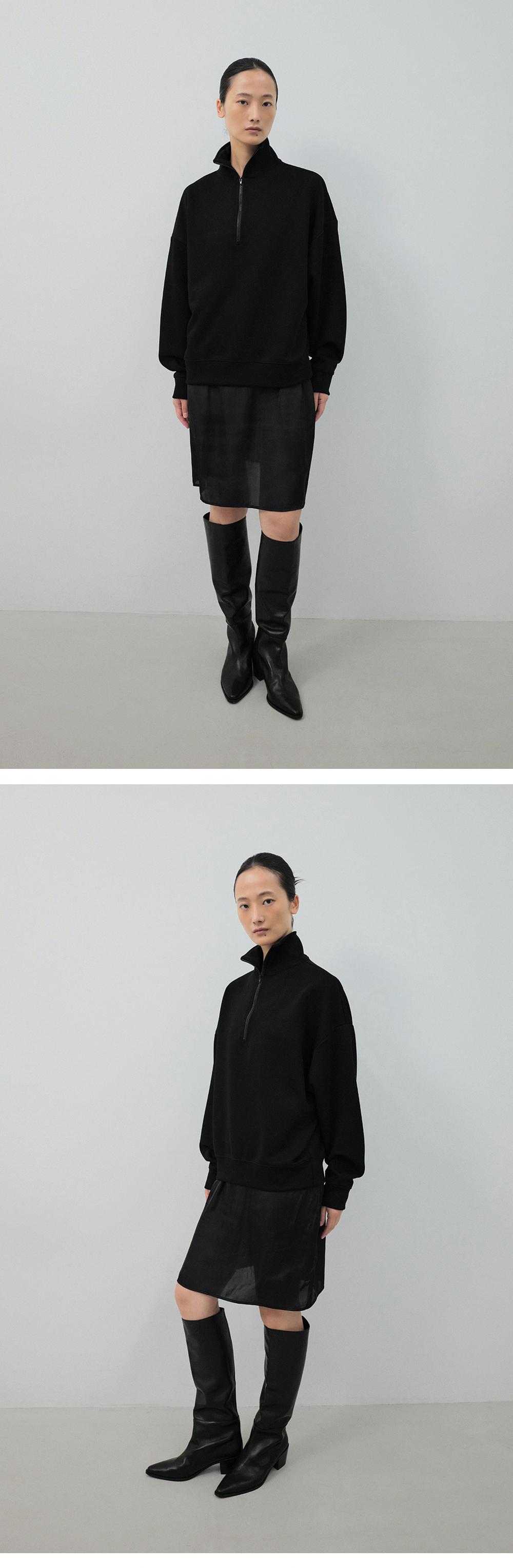 ONE * 하프집업맨투맨_블랙