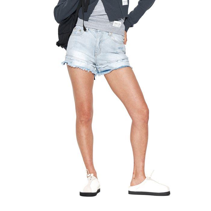 DOUBLE CUTTED DENIM SHORTS IN SKY