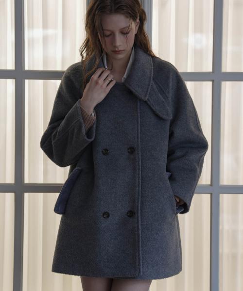 Wool Double Half Coat [Gray]