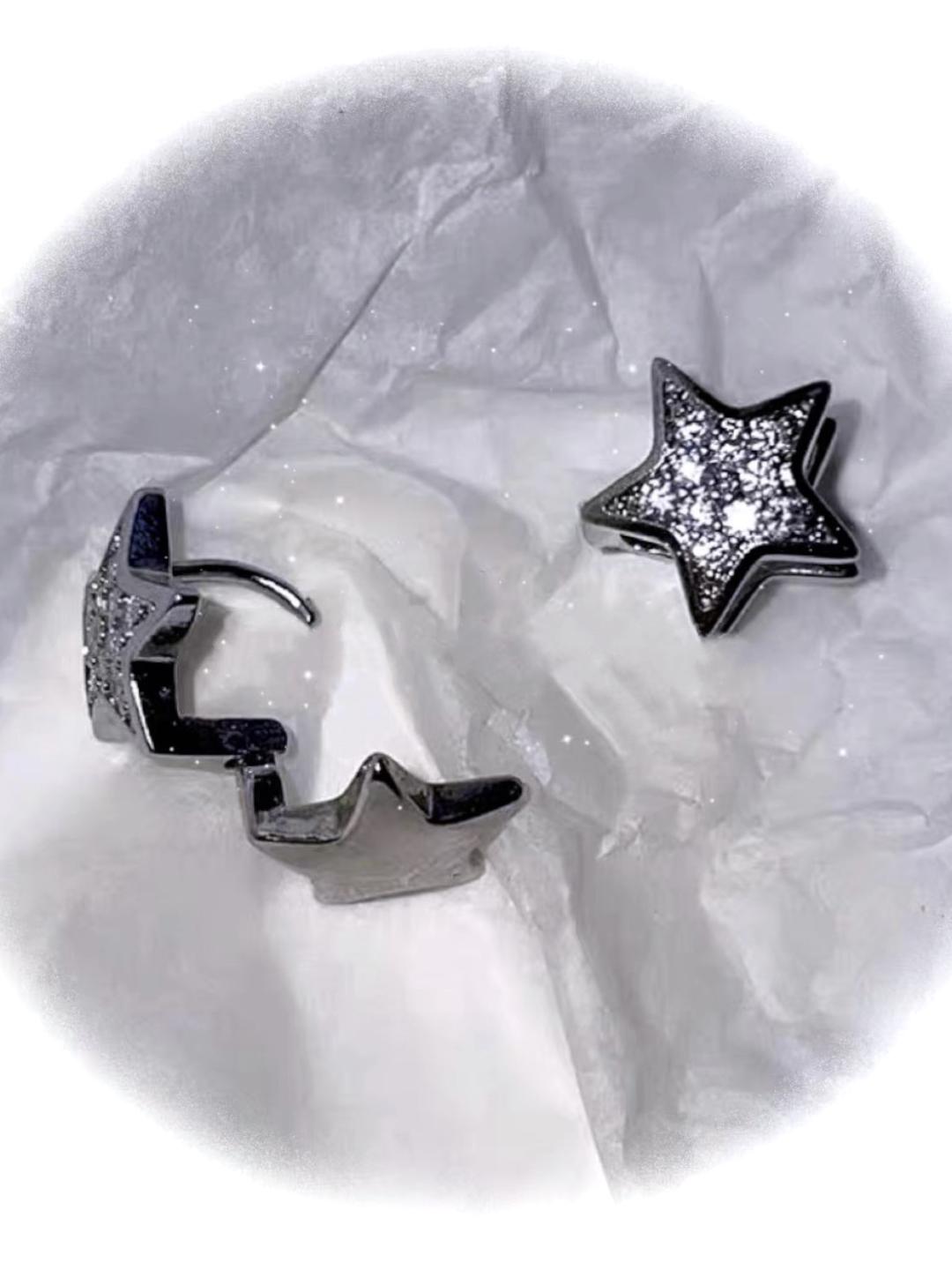 cubic y2k star earring(a pair)