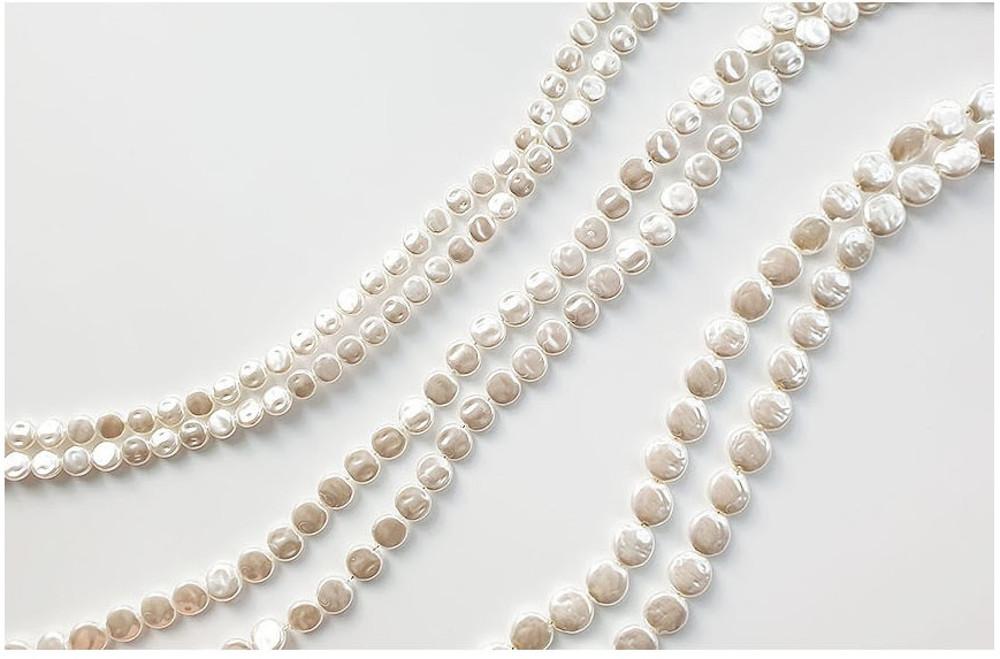 [파랑새97] 바로크 납짝 진주 S 화이트 아크릴 진주 못난이 시드비즈 악세사리 부자재