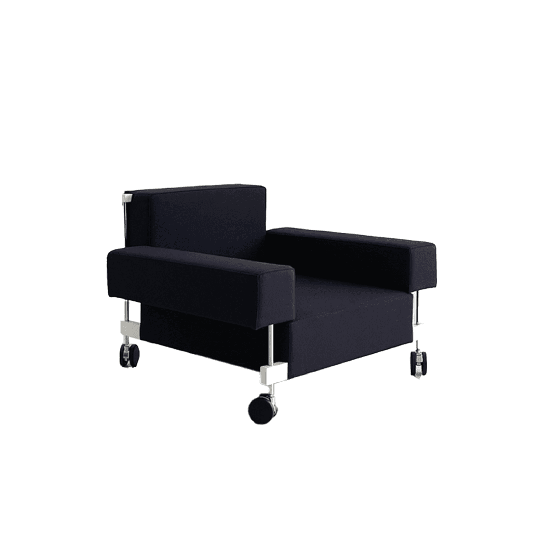 D38 Armchair - Frame Wood White Lacquered And Chromed / Kvadrat Twoll Weave (0790)