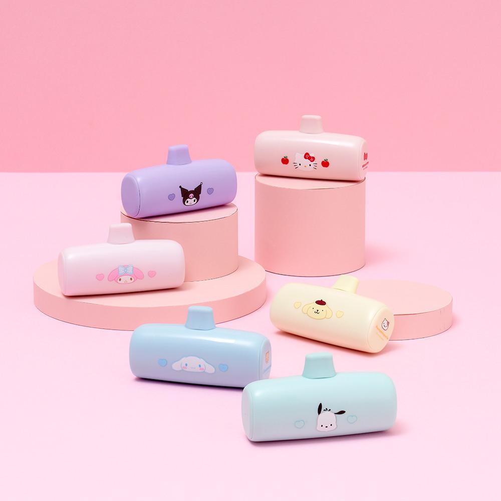 산리오 보조배터리 미니 무선 일체형 도킹형 휴대용보조배터리 8핀 C타입