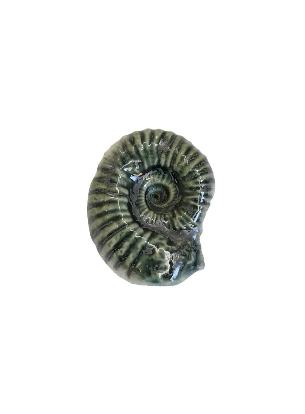 Ammonite Incense holder (deep green)