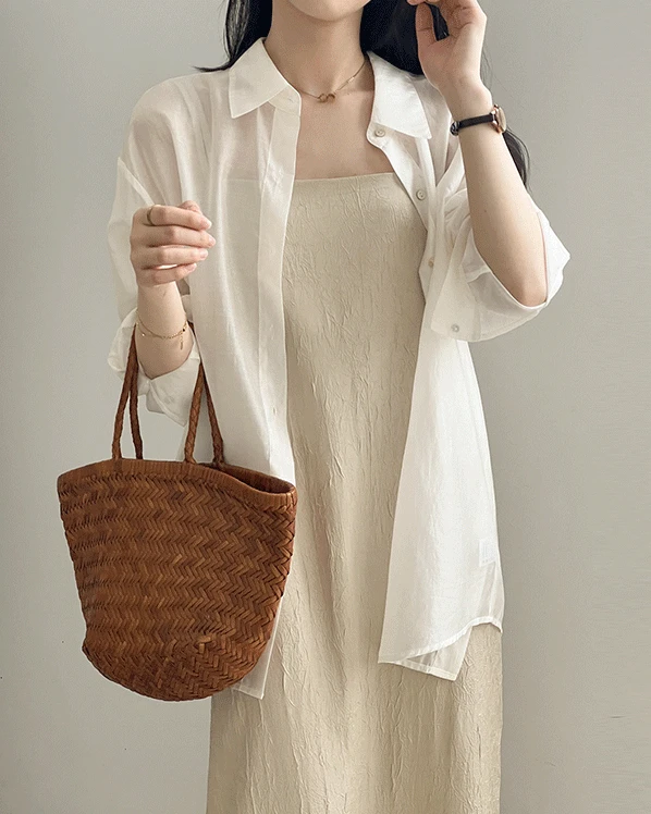 코마 슬릿 타이백 텐셀 셔츠 (7~10잃 소요예정)