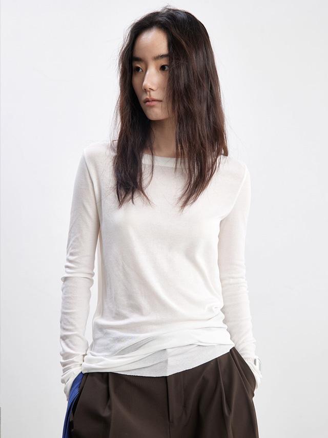 [StillWalking] Boat Neck Long-Sleeve Tee