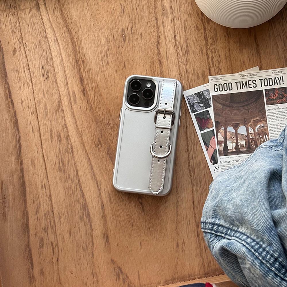 [실버] 모던 벨트 스트랩 케이스 / 아이폰14 아이폰13 아이폰12 아이폰11 아이폰 케이스