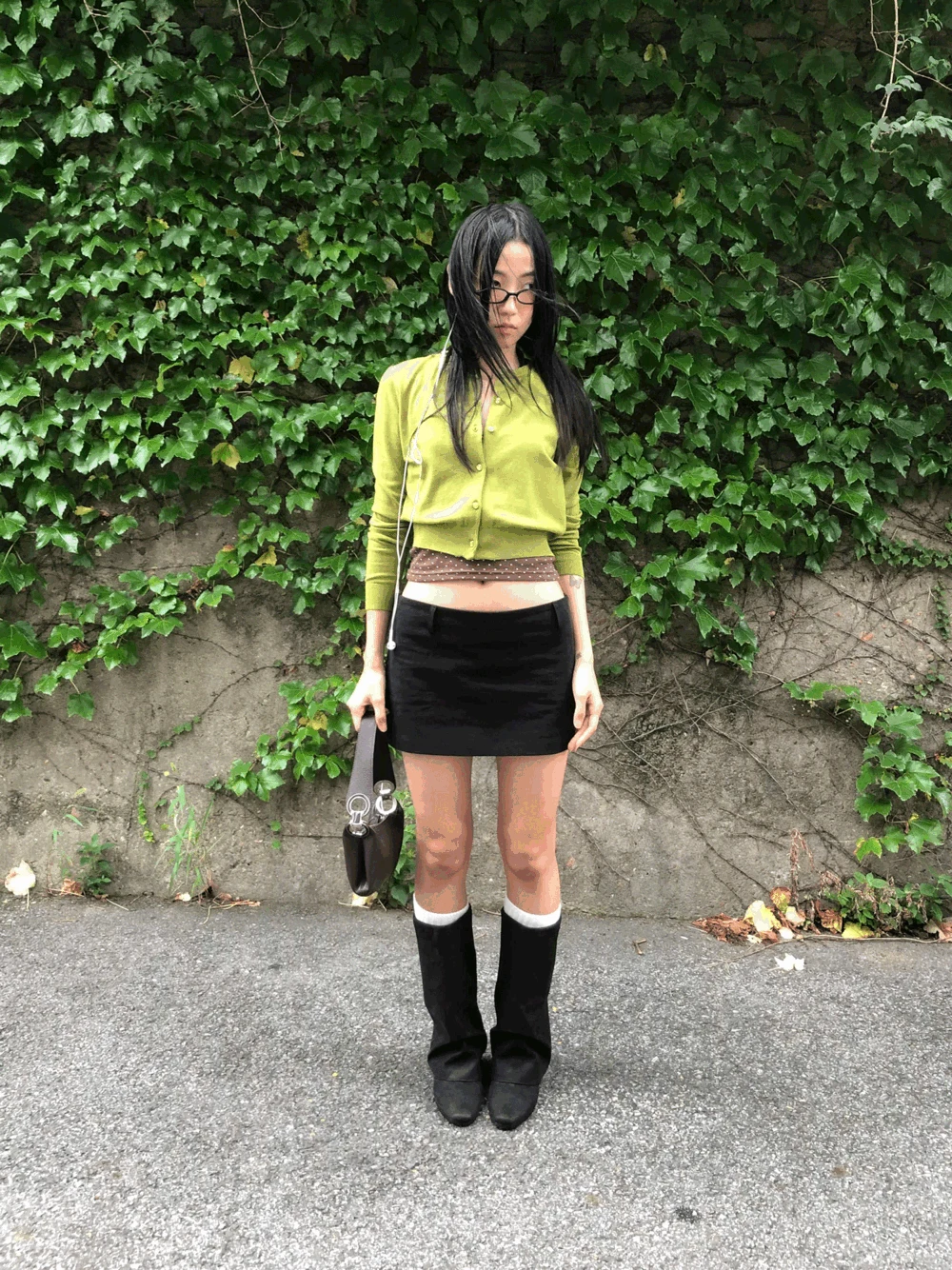 로우 코튼 스커트 팬츠