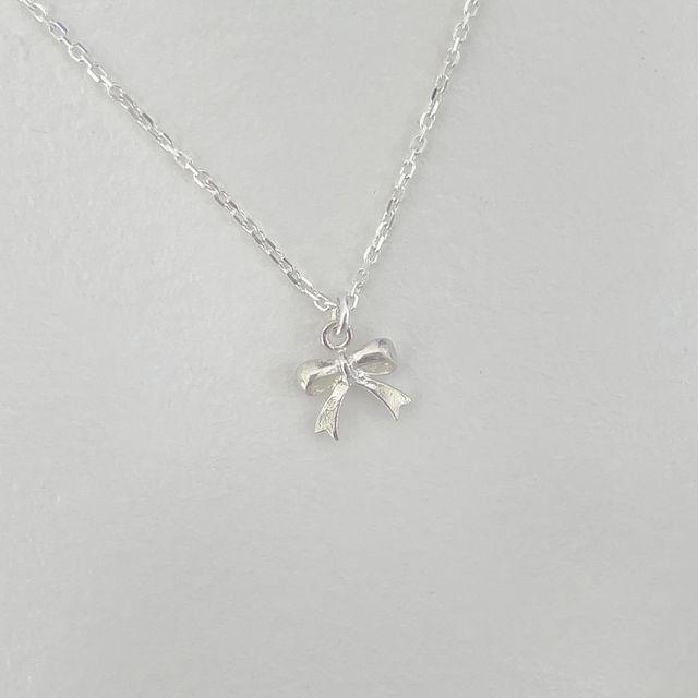 silver925 미니 리본 목걸이