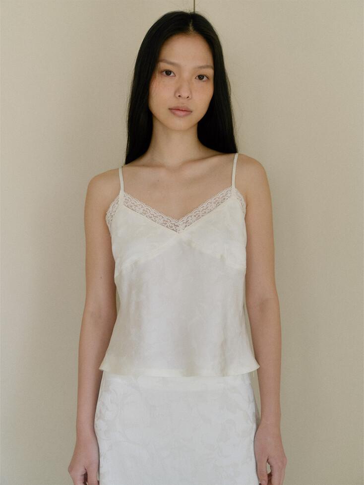 Jacquard lace blouse_ivory