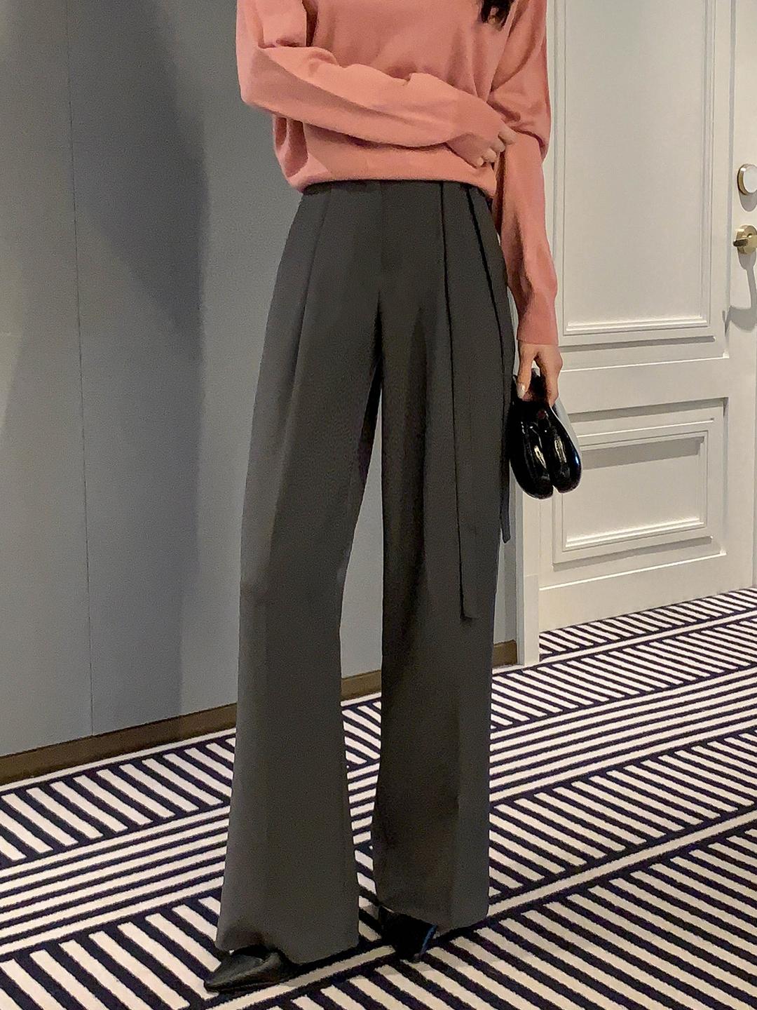 [made] 헤르 스트랩 슬랙스 와이드