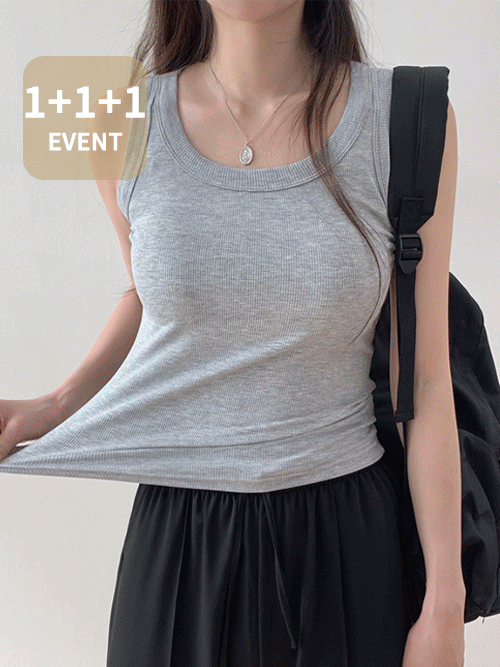 반해써 [1+1+1] 13color 쫀쫀~ 데일리 골지 탱크 나시 T#YW1074