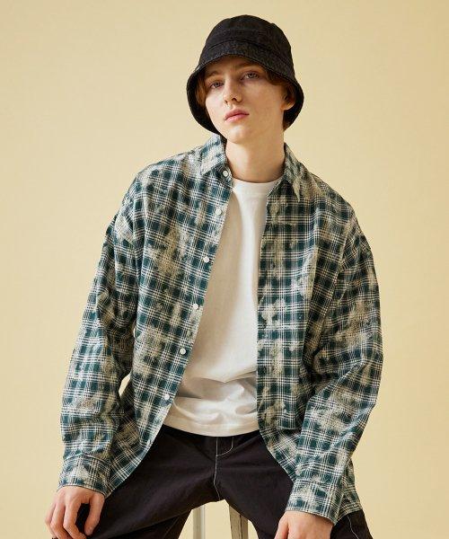 발염 체크 셔츠 [3 COLOR]
