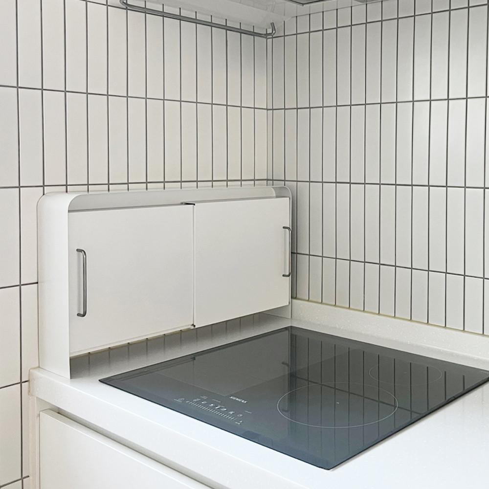 디귿 화이트 철제  슬림수납장