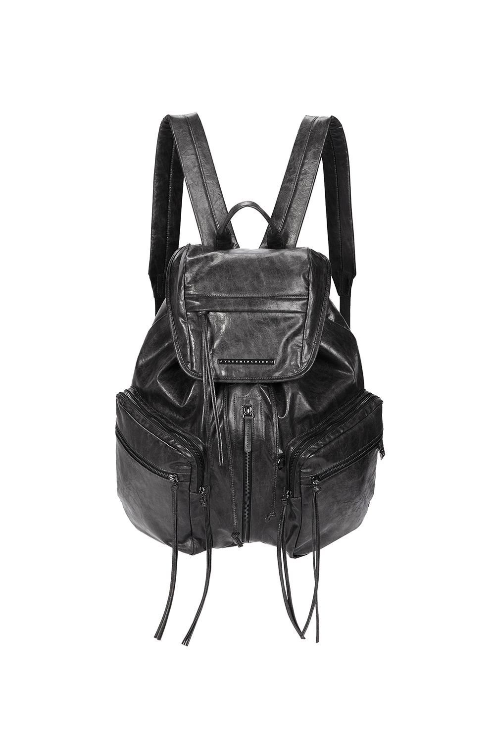 Zipper Finishing Flap Big Back Pack [ Dark Gray ]