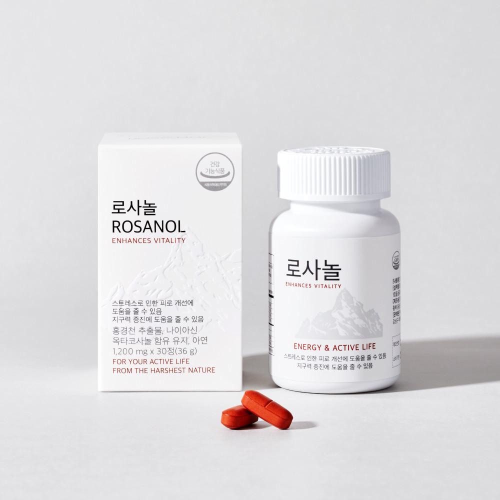 로사놀 식약처 기능성 인정 스트레스 피로개선 건강기능식품 지구력 증진 로디올라 홍경천 추출물 바나바잎 옥타코사놀 [원산지:스페인]