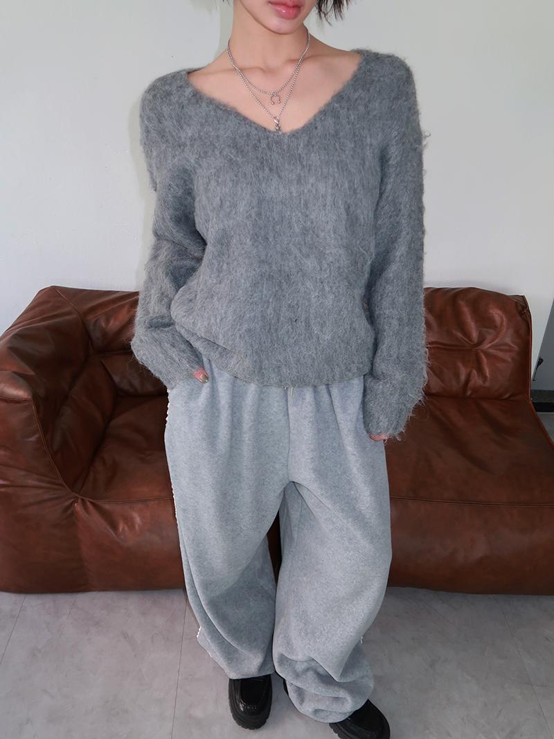 크레이지걸스 딥브이헤어루즈니트-NT