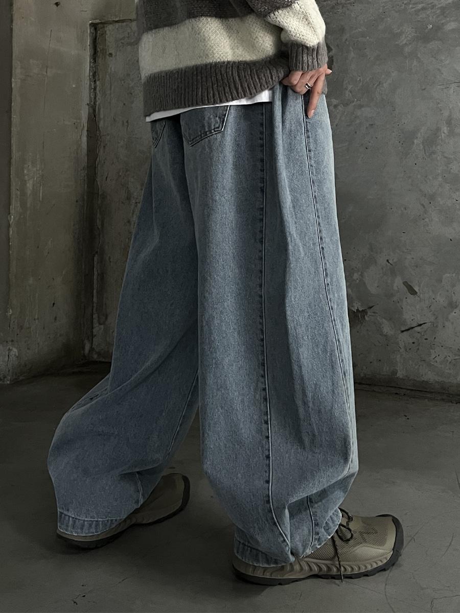 Snap Wide Washed Denim (1color)