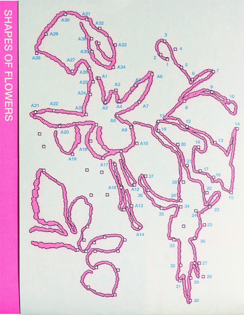 Shapes of flowers 접지포스터 · 희다