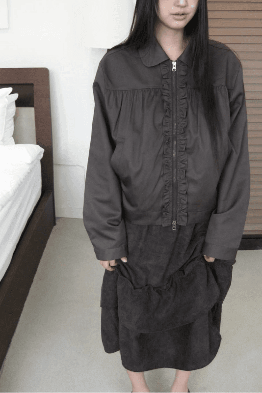 히피디피 twill collar jacket (2color)