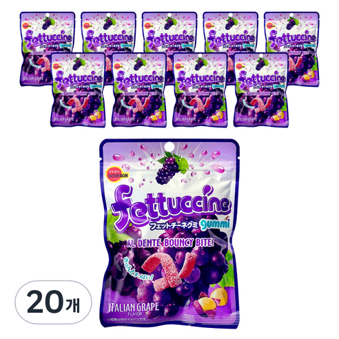 부르본 페투치니 젤리 포도, 50g, 20개