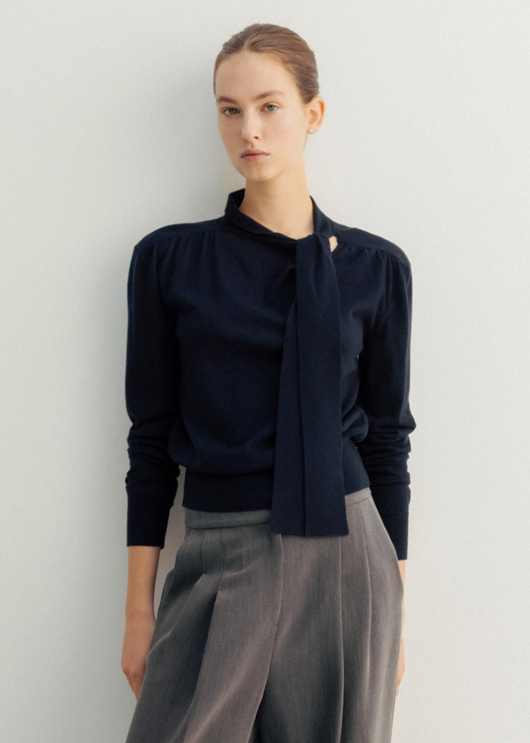 마론 셔링 스카프 니트