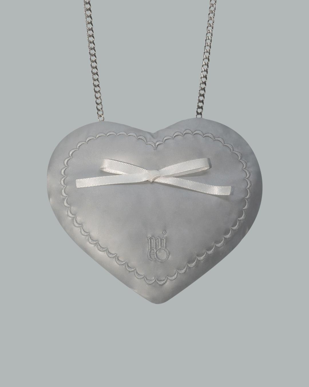 Ribbon Heart Bag _ Sliver