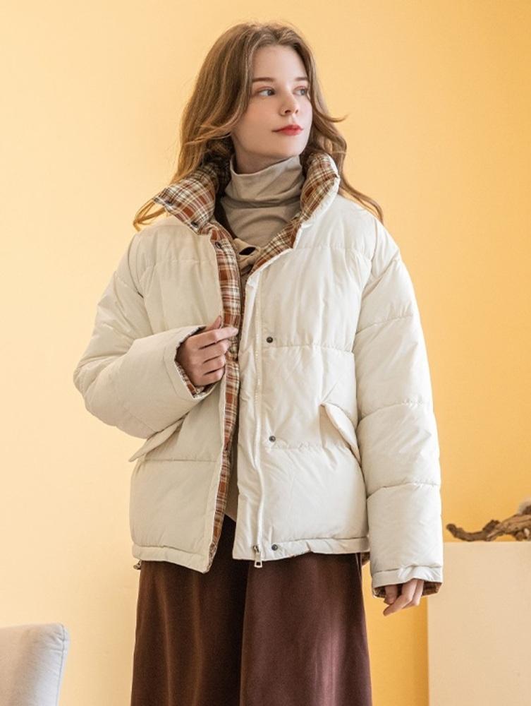 [39,000원 특가] 웰론 체크 믹스 푸퍼 패딩(WXAPAF1)