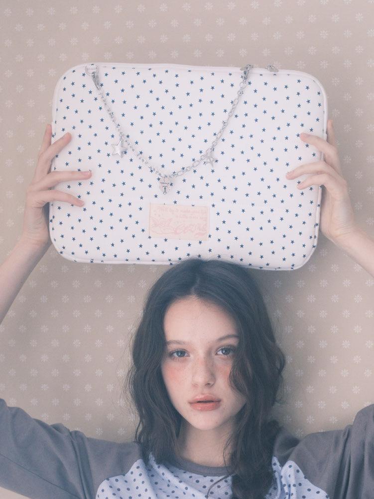 Star Chain Notebook pouch_cotton white