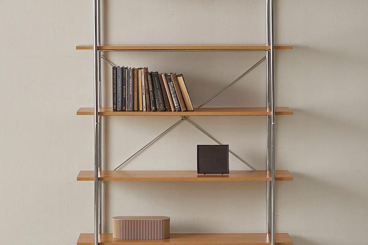 몰튼 서재 네추럴 5단 선반 W1200