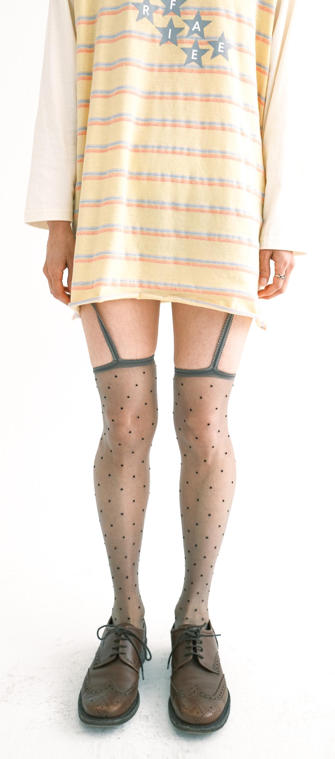 dot sheer garter stocking
