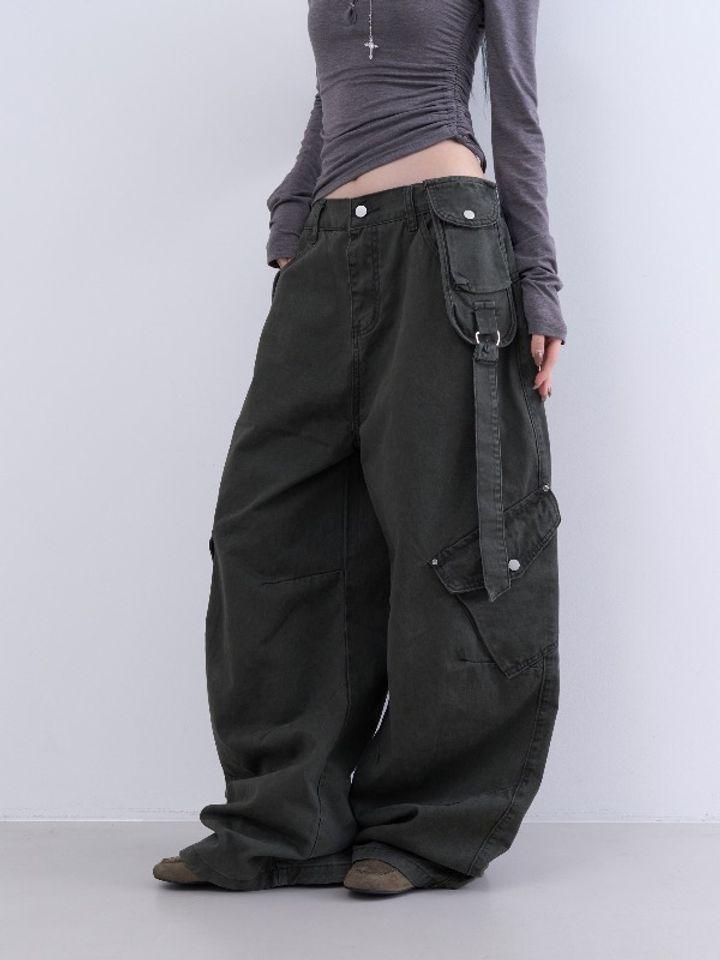 로웨어 utility pocket wide pants