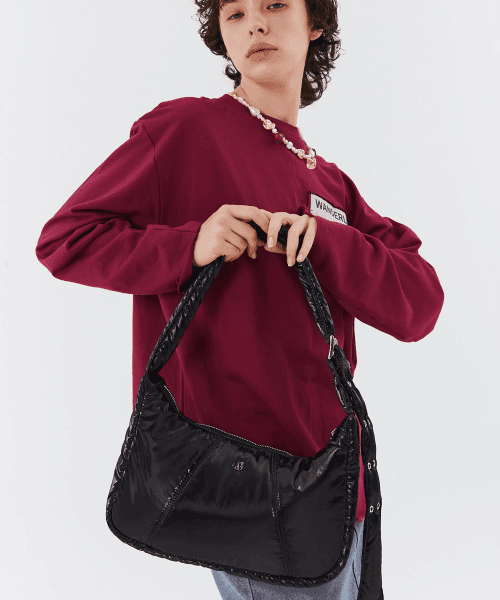 ★YOUHEE★送料込み★韓国★大人気★YOUHEE LETTERING HOBO BAG MUSINSA公式 | YOUHEE YOUHEE LETTERING HOBO BAG PINK